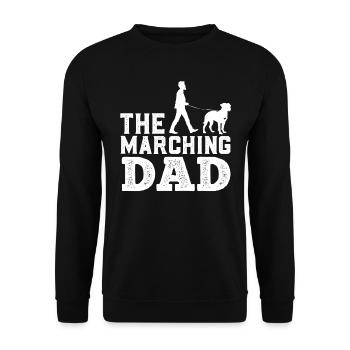 Deutscher Boxer Besitzer THE MARCHING DAD Lustiges - Unisex Pullover - Schwarz - Vorne - Alina (178cm) & Michal (187cm)
