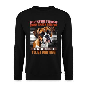 Boxer EVERY CRUMB YOU DROP I'LL BE WAITING - Unisex Sweatshirt - black - Front - Alina (178cm) & Michal (187cm)