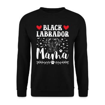 Schwarzer Labrador BLACK LABRADOR MAMA Labbi - Unisex Sweatshirt - black - Front - Alina (178cm) & Michal (187cm)
