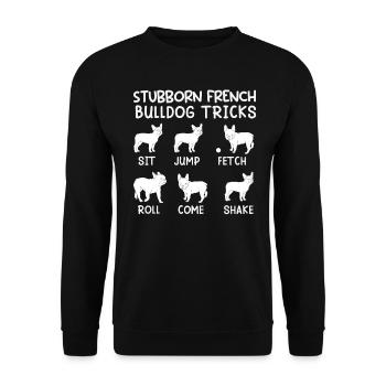 French Bulldog Owner Stubborn Frenchie - Unisex Sweatshirt - black - Front - Alina (178cm) & Michal (187cm)