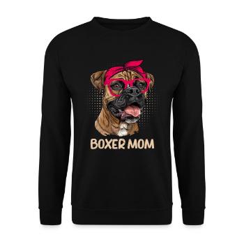 BOXER MOM German Boxer Dog Mom Boxer Boxer - Unisex Sweatshirt - black - Front - Alina (178cm) & Michal (187cm)