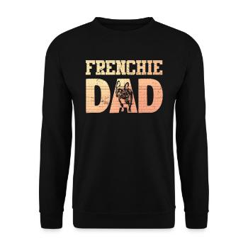 Frenchie DAD French Bulldog Lover - Unisex Sweatshirt - black - Front - Alina (178cm) & Michal (187cm)