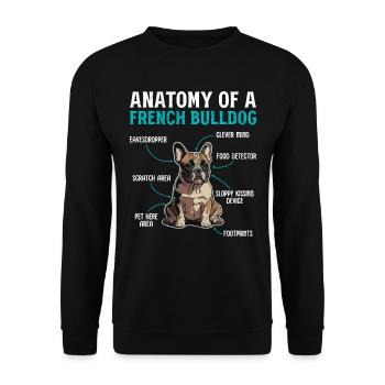 Anatomy of a French Bulldog - Unisex Sweatshirt - black - Front - Alina (178cm) & Michal (187cm)