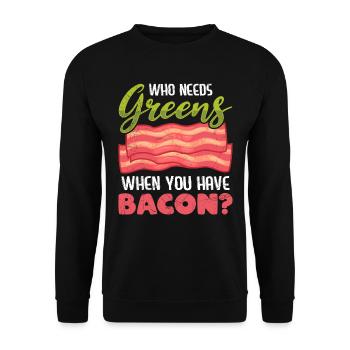 Drôle de mangeur de viande qui a besoin de légumes verts Avoir du bacon - Sweat-shirt Unisexe - noir - Devant - Alina (178cm) & Michal (187cm)