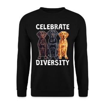 Labrador CÉLÉBRONS LA DIVERSITÉ Propriétaire du Labrador - Sweat-shirt Unisexe - noir - Devant - Alina (178cm) & Michal (187cm)