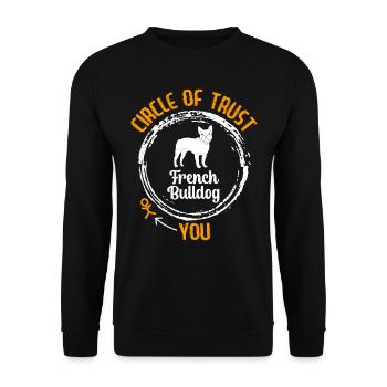 Bouledogue français CERCLE DE CONFIANCE Sture - Sweat-shirt Unisexe - noir - Devant - Alina (178cm) & Michal (187cm)