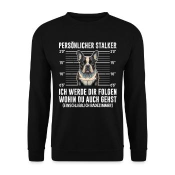 Le bouledogue français vous suivra en vous amusant - Sweat-shirt Unisexe - noir - Devant - Alina (178cm) & Michal (187cm)