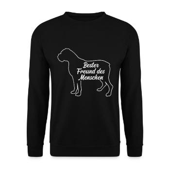 German Boxer BEST FRIEND OF MAN Boxer - Unisex Sweatshirt - black - Front - Alina (178cm) & Michal (187cm)