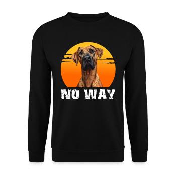 Rhodesian Ridgeback Stubbornly NO! Ridgeback Funny - Unisex Sweatshirt - black - Front - Alina (178cm) & Michal (187cm)