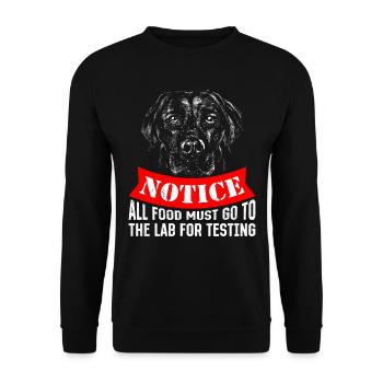 Labrador Lover NOTICE All Food to Lab - Unisex Sweatshirt - black - Front - Alina (178cm) & Michal (187cm)