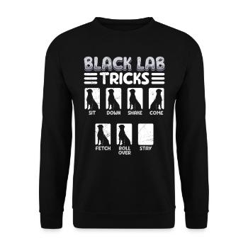 Labrador Funny BLACK LAB TRICKS Stubborn Labrador - Unisex Sweatshirt - black - Front - Alina (178cm) & Michal (187cm)