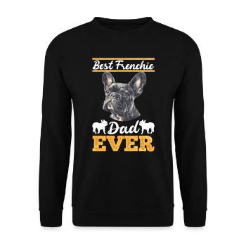 French Bulldog BEST FRENCHIE DAD EVER - Unisex Sweatshirt - black - Front - Alina (178cm) & Michal (187cm)