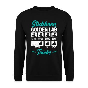Labrador Stur STUBBORN GOLDEN LAB TRICKS Labrador - Unisex Sweatshirt - black - Front - Alina (178cm) & Michal (187cm)