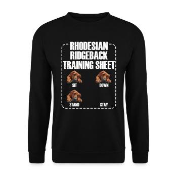 RHODESIAN RIDGEBACK TRAINING SHEET Ridgeback - Unisex Sweatshirt - black - Front - Alina (178cm) & Michal (187cm)