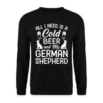 German Shepherd Dog All I Want is Coffee and my German - Unisex Sweatshirt - black - Front - Alina (178cm) & Michal (187cm)