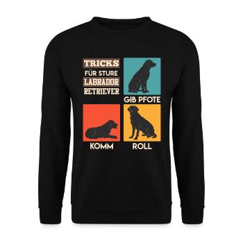 Propriétaire de Labrador ASTUCES POUR UN LABRADOR ROBUSTE - Sweat-shirt Unisexe - noir - Devant - Alina (178cm) & Michal (187cm)
