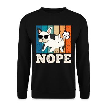 Lustig Bulldogge VERGISS ES Französische Bulldogge - Unisex Pullover - Schwarz - Vorne - Alina (178cm) & Michal (187cm)