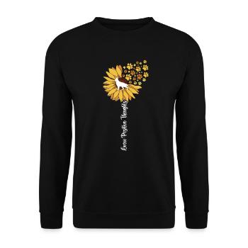 German Shepherd FREE POSITIVE THOUGHTS - Unisex Sweatshirt - black - Front - Alina (178cm) & Michal (187cm)
