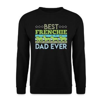 French Bulldog BEST FRENCHIE DAD EVER - Unisex Sweatshirt - black - Front - Alina (178cm) & Michal (187cm)
