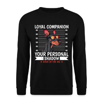 Doberman FIDÈLE COMPAGNON VOTRE OMBRE PERSONNELLE - Sweat-shirt Unisexe - noir - Devant - Alina (178cm) & Michal (187cm)