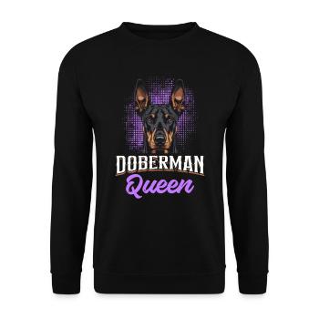 DOBERMAN QUEEN Doberman Propriétaire de chien Cool - Sweat-shirt Unisexe - noir - Devant - Alina (178cm) & Michal (187cm)