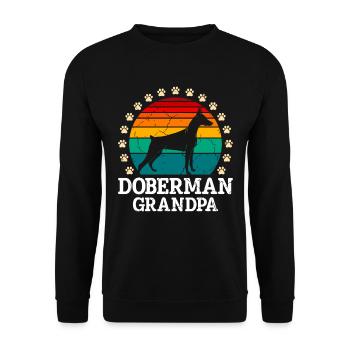 DOBERMAN GRANDPA Propriétaire de chien Dobie Doberman - Sweat-shirt Unisexe - noir - Devant - Alina (178cm) & Michal (187cm)