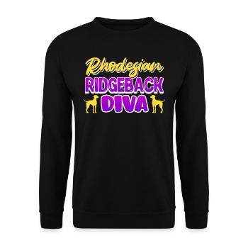 RHODESIAN RIDGEBACK DIVA Ridgeback Women - Unisex Sweatshirt - black - Front - Alina (178cm) & Michal (187cm)