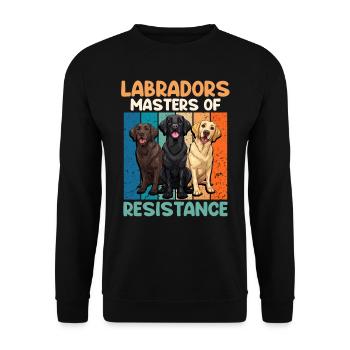 Labradors MAÎTRE DE LA RÉSISTANCE Fun - Sweat-shirt Unisexe - noir - Devant - Alina (178cm) & Michal (187cm)