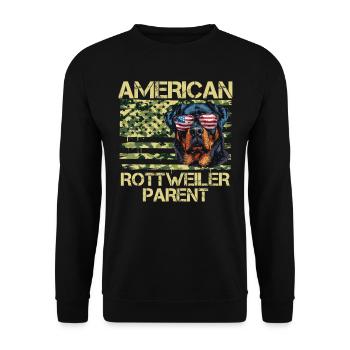 Rottie AMERICAN ROTTWEILER PARENT Rottweiler Hund - Unisex Pullover - Schwarz - Vorne - Alina (178cm) & Michal (187cm)