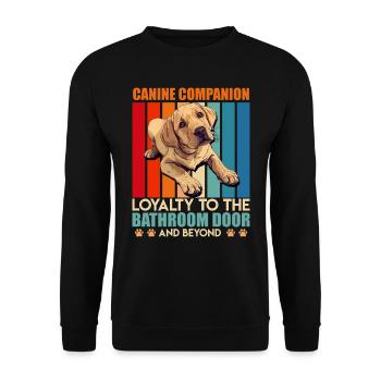 Labrador PERSONAL COMPANION to the bathroom - Unisex Sweatshirt - black - Front - Alina (178cm) & Michal (187cm)