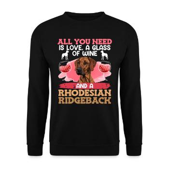 Ridgeback Women ALL YOU NEED IS WINE - Unisex Sweatshirt - black - Front - Alina (178cm) & Michal (187cm)