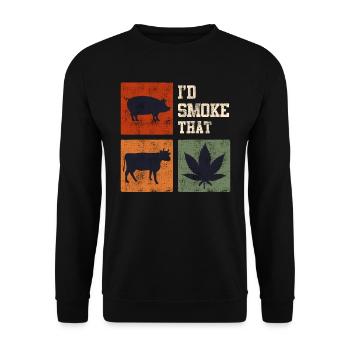 Grillades d’amateurs de viande Je fumerais ce barbecue - Sweat-shirt Unisexe - noir - Devant - Alina (178cm) & Michal (187cm)