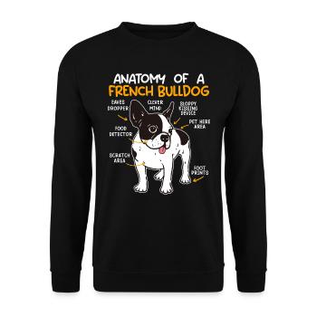 Anatomy French Bulldog Owner Funny - Unisex Sweatshirt - black - Front - Alina (178cm) & Michal (187cm)