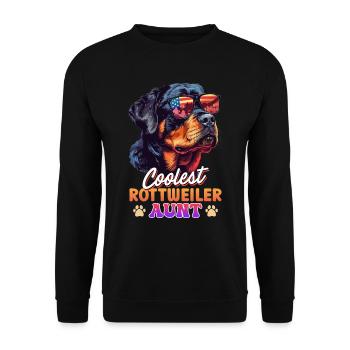 Rottweiler Besitzerin COOLEST ROTTWEILER AUNT - Unisex Pullover - Schwarz - Vorne - Alina (178cm) & Michal (187cm)