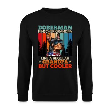 DOBERMAN GRANDPA COOL Doberman Dog Owner - Unisex Sweatshirt - black - Front - Alina (178cm) & Michal (187cm)