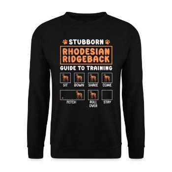 GUIDE D’ENTRAÎNEMENT RHODESIAN RIDGEBACK Fun - Sweat-shirt Unisexe - noir - Devant - Alina (178cm) & Michal (187cm)
