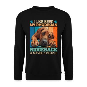 Propriétaire de Ridgeback LIKE BEER RHODESIAN RIDGEBACK - Sweat-shirt Unisexe - noir - Devant - Alina (178cm) & Michal (187cm)