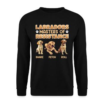 Labradors MAÎTRE DE LA RÉSISTANCE Fun - Sweat-shirt Unisexe - noir - Devant - Alina (178cm) & Michal (187cm)