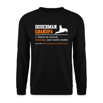 DOBERMAN GRANDPA Propriétaire de chien Dobie Drôle - Sweat-shirt Unisexe - noir - Devant - Alina (178cm) & Michal (187cm)