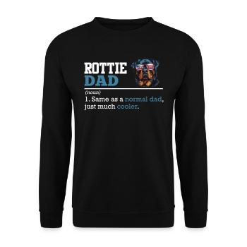 ROTTIE DAD Rottweiler Besitzer Rottweiler Freund - Unisex Pullover - Schwarz - Vorne - Alina (178cm) & Michal (187cm)