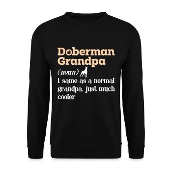 DOBERMAN GRANDPA propriétaire de chien Dobie Doberman - Sweat-shirt Unisexe - noir - Devant - Alina (178cm) & Michal (187cm)