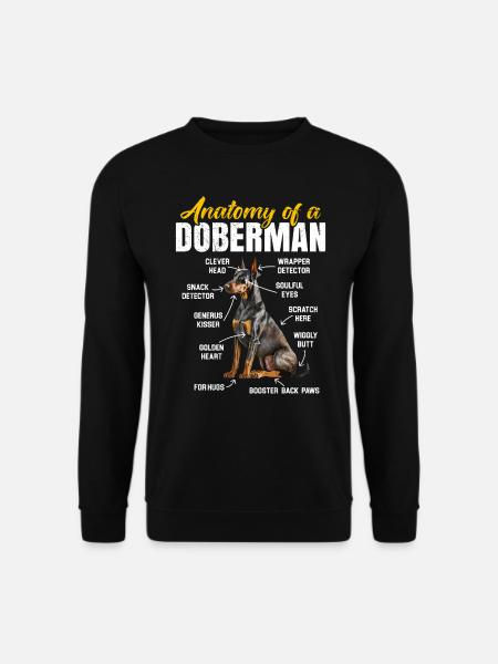 Doberman Owner ANATOMY OF A DOBERMAN Funny - Unisex Sweatshirt - black