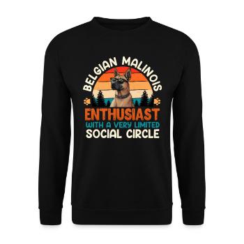 BELGIAN MALINOIS ENTHUSIAST Owner Belgian - Unisex Sweatshirt - black - Front - Alina (178cm) & Michal (187cm)