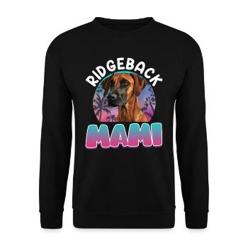 RIDGEBACK MAMI Rhodesian Ridgeback owner - Unisex Sweatshirt - black - Front - Alina (178cm) & Michal (187cm)