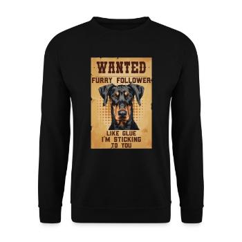 Doberman RECHERCHÉ Propriétaires de chiens Dobermans - Sweat-shirt Unisexe - noir - Devant - Alina (178cm) & Michal (187cm)