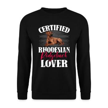 Ridgeback Owners RHODESIAN RIDGEBACK LOVERS - Unisex Sweatshirt - black - Front - Alina (178cm) & Michal (187cm)