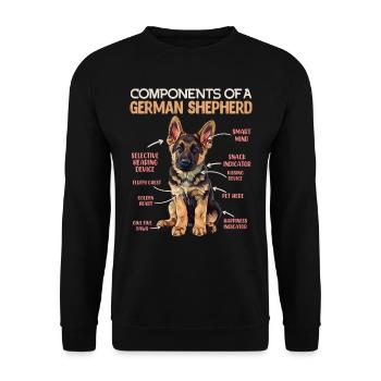 German Shepherd Owner COMPONENTS OF GERMAN SHEPHERD - Unisex Sweatshirt - black - Front - Alina (178cm) & Michal (187cm)
