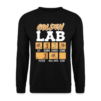 Labrador Retriever GOLDEN LAB COMMANDS Funny - Unisex Sweatshirt - black - Front - Alina (178cm) & Michal (187cm)