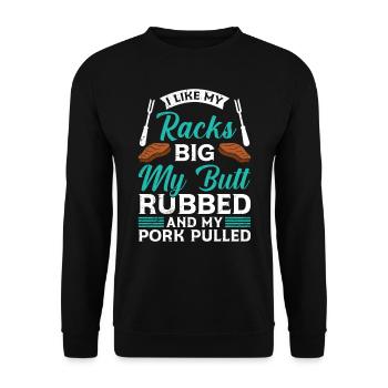Les amateurs de viande aiment mes carrés gros cul frottés - Sweat-shirt Unisexe - noir - Devant - Alina (178cm) & Michal (187cm)