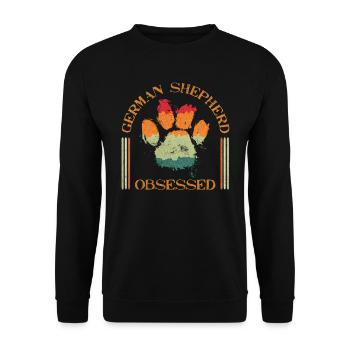 GERMAN SHEPHERD OBSESSED German Shepherd Owners - Unisex Sweatshirt - black - Front - Alina (178cm) & Michal (187cm)